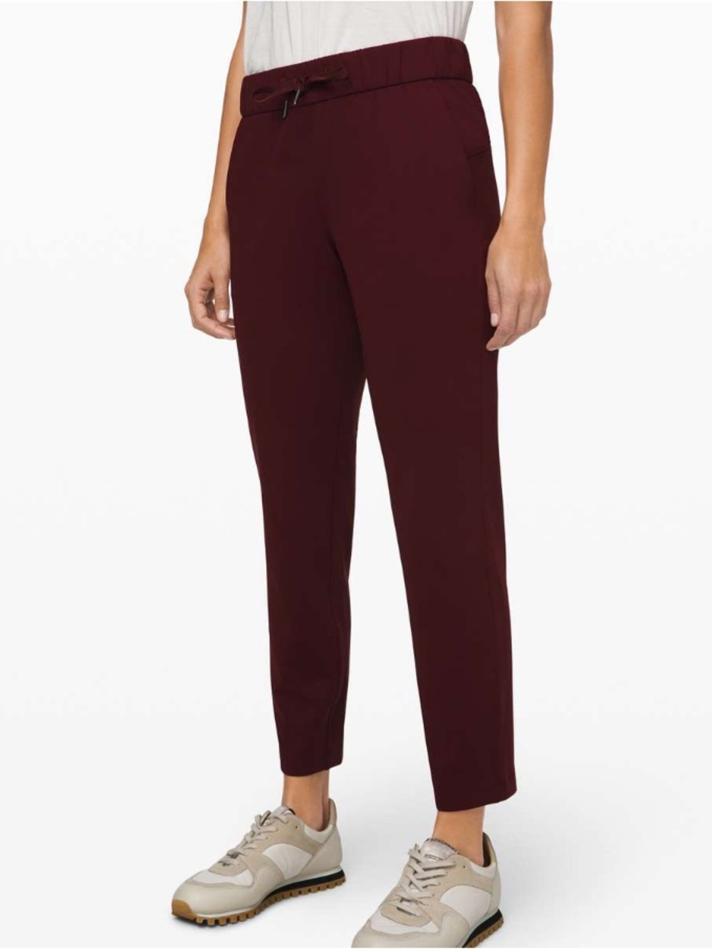 Lululemon Women’s On The Fly Drawstring 7/8 Pants In Garnet Size 8 LW5BPNS